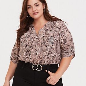 TORRID Harper Snakeskin Georgette Blouse Sz 2